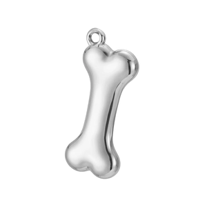 3D stainless steel dog bone pendant charm for DIY jewelry making and pet tags