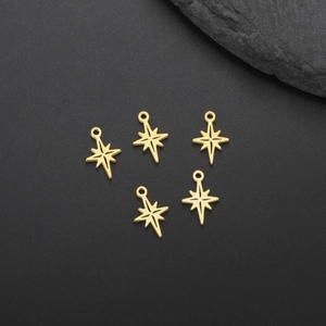 Stainless Steel North Star Pendant Only (Without Chain) Mini Eight-pointed Star DIY Jewelry Making Accessories Small Star Charm For Necklace Bracelet Earrings