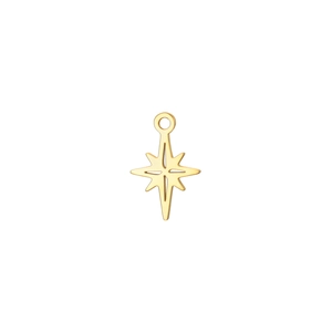 Polished gold stainless steel north star charm pendant for DIY jewelry making