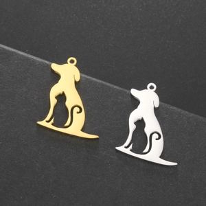 Ciondolo Svuotato Cane Gatto in Acciaio Inossidabile per Collana Bracciale Gioielli Fai-da-te Accessorio Silhouette Animale
