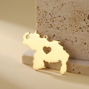 Venezuela Karte Anhänger Edelstahl Hohl Herz Design Poliert Gold Silber DIY Schmuckherstellung Halskette Charm Geschenk
