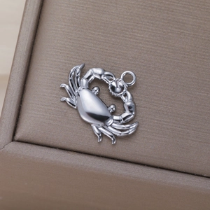 Pendentif crabe en acier inoxydable poli avec éclat métallique sur boîte à bijoux