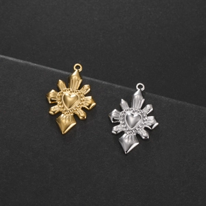 3D hart zonnestraal hangers in goud en zilver voor DIY sieraden maken en hobby's