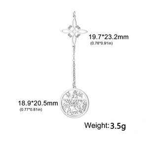 Detail view of Celtic knot and pentagram pendant with dimensions and technical data