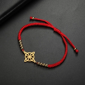 Edelstahl Hohl Keltischer Knoten Geflochtenes Seil Armband Verstellbarer Hexenknoten Handgefertigtes Schnurarmband Damen Herren
