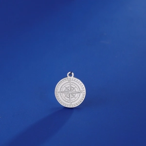 Edelstahl Kompass Rund Anhänger Graviert Nautical Star Charm Für DIY Halskette Ohrring Schmuckherstellung Zubehör