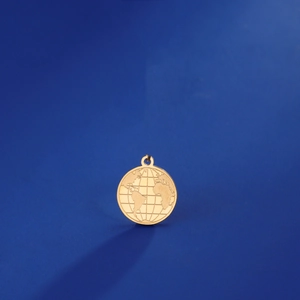 Stainless Steel World Map Round Pendant Only (Without Chain) Globe Engraved Etched Charm For DIY Jewelry Making Accessory