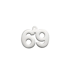 Poliertes 69-Ziffern-Anhänger-Set aus Edelstahl für DIY-Schmuck mit Öse