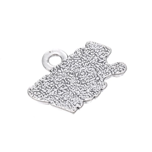 Antiek zilveren metalen hanger met voetafdruk en LOVE TO RUN gravure voor DIY sieraden