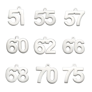 Edelstahl Arabische Ziffer 51-75 Anhänger Charms Für DIY Halskette Armband Herstellung Kleiner Schmuck Zubehör Unisex Geschenk