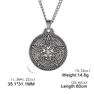 Detailed specs of Seal of Solomon pentagram amulet with 60cm chain and 35mm size