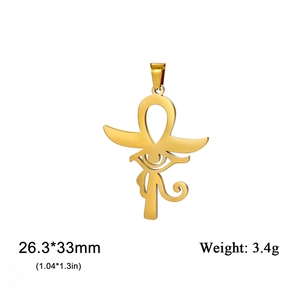 18K gold plated vintage Eye of Horus and Ankh cross charm pendant for DIY jewelry