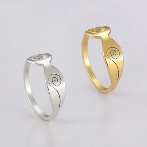 Bagues déesse spirale minimalistes en acier inoxydable avec finitions or et argent