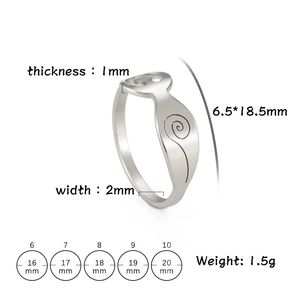 Bague spirale en acier inoxydable plaqué or 18 carats avec silhouette de déesse