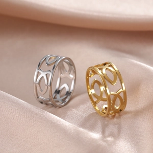 Anillo de Banda de Acero Inoxidable con Pez Ichthys Jesús Calado Joyería Religiosa Cristiana Minimalista para Hombre Mujer Unisex