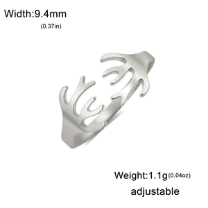 Anello aperto regolabile a forma di corallo placcato oro 18K con finitura lucida