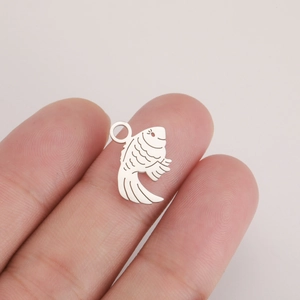 18K gold plated stainless steel clownfish pendant for DIY jewelry making