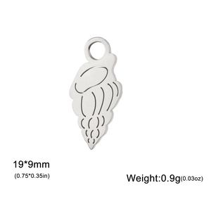 Detail of a 19x9mm stainless steel jellyfish pendant showing exact dimensions and weight