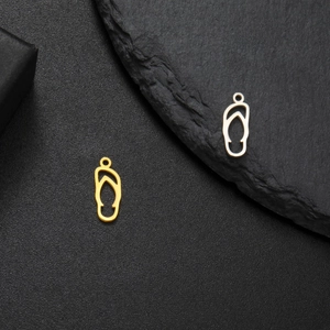 Mini-Edelstahl-Slipper-Anhänger in Gold und Silber für die DIY-Schmuckherstellung
