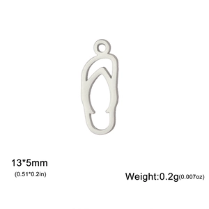 Mini 13x5mm Flip-Flop Anhänger aus Edelstahl für DIY Schmuck und Bastelarbeiten