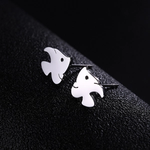 Edelstahl Süße Tier Fisch Ohrstecker Für Damen Herren Minimalistisch Poliert Winzig Ohrknochen Schmuck Zubehör Geschenk
