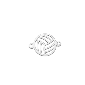 Polished stainless steel volleyball charm with hollow design for DIY jewelry making