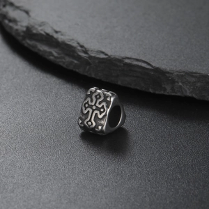 Vintage stainless steel cheese triangle cross bead for DIY jewelry making