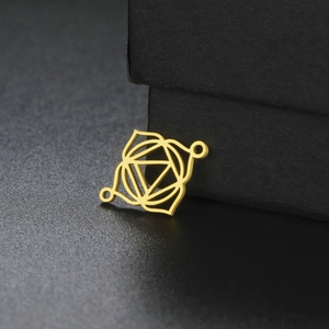 Stainless Steel Chakra Symbol Connector Pendants Geometric Mandala Hollow Links For DIY Bracelet Necklace Jewelry Making Findings