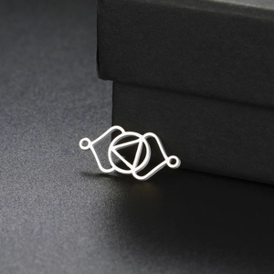 Connecteur géométrique en acier inoxydable brossé pour la création de bijoux DIY