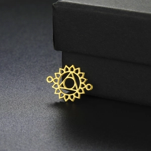 Golden titanium steel yoga chakra pendant for necklace DIY bracelet accessories