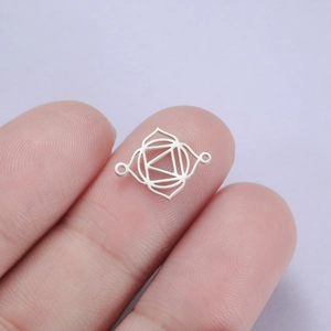 Silver stainless steel Muladhara chakra pendant connector for DIY jewelry making