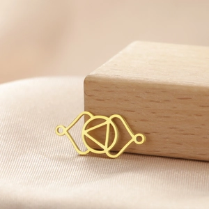 Golden geometric hollow circle triangle pendant for DIY necklace bracelet accessory
