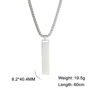 Colgante de barra geométrica moderna en acero inoxidable 304 pulido plata