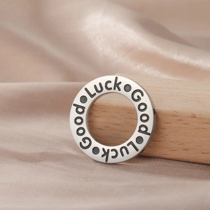 Polished stainless steel Good Luck ring pendant accessory for DIY jewelry making