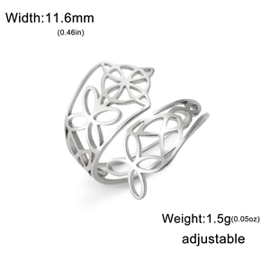 Anello vintage nodo della strega argento con fascia regolabile in acciaio inossidabile