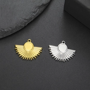 Fächerförmige Anhänger aus Edelstahl in Gold und Silber für DIY Schmuckherstellung