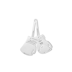 Vue macro des breloques gants de boxe en acier inoxydable doré 18K pour bijoux DIY