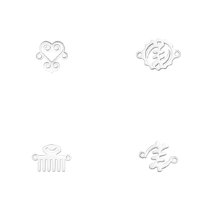Afrikaanse Adinkra symbolen roestvrijstalen connectoren voor sieraden en armbanden