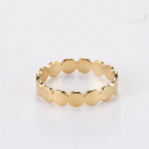 Eleganter Ring aus vergoldetem Edelstahl mit minimalistischem Design aus runden Scheiben