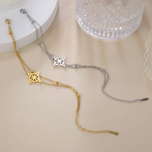Zweilagige Edelstahl-Sternarmbänder in Gold und Silber mit S-STEEL-Anhängern
