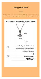 Detailed technical drawing of Thor's hammer Mjölnir pendant with product dimensions
