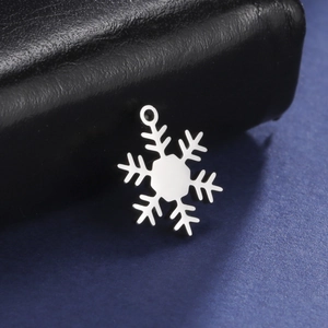 Pendentif flocon de neige minimaliste en acier inoxydable pour création de bijoux