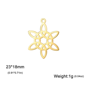Pendentif étoile nœud celtique doré en acier inoxydable pour bijoux DIY 23x18mm