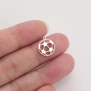 Pendentif football creux en acier titane or 18K pour la création de bijoux DIY