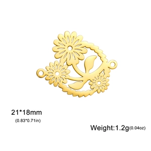 Holle madeliefje bloem hanger van roestvrij staal voor DIY sieraden maken van 21x18mm