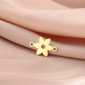 Pendentif fleur de lotus plat en acier inoxydable 304 pour bijoux DIY