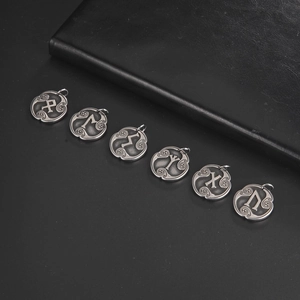 Colgantes de runas nórdicas de aleación de zinc antiguo para creación de joyería DIY