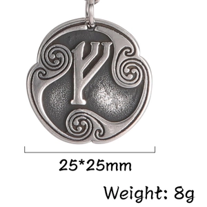 Colgante letra rúnica plata antigua 25x25mm redondo aleación de zinc para joyería DIY