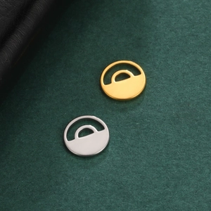 Polierte Gold- und Silberanhänger 10x10mm hohl und rund für DIY-Schmuck und Ketten