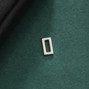 Polished silver 18K gold plated hollow rectangle pendant for DIY jewelry making